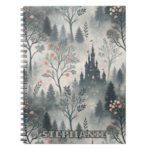 Caderno Espiral Floresta Mistura Encantada com Castelo Escuro - Ee