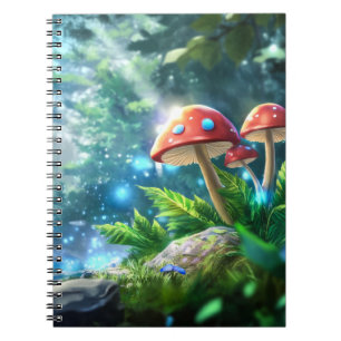 Caderno Espiral Floresta Mushroom