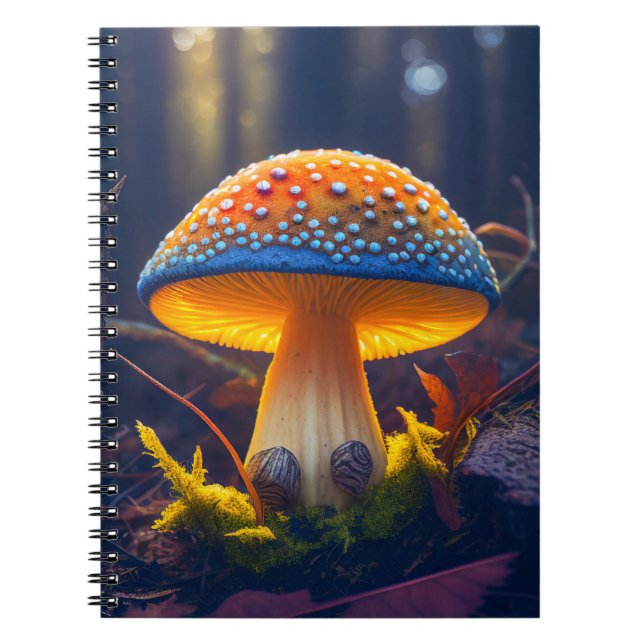 Caderno Espiral Floresta Mushroom Calm Tranquil Natureza Pacífica  (Frente)