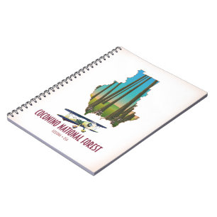 Caderno Espiral Floresta Nacional de Coconino Arizona EUA mapa
