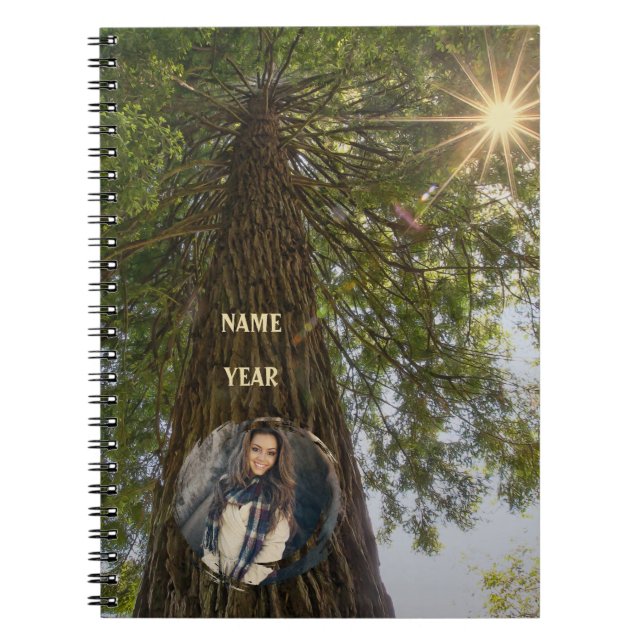 Caderno Espiral Floresta Pacífica com Foto de Luz Dourada (Frente)