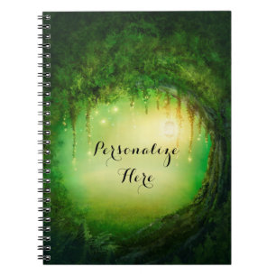 Caderno Espiral Floresta Sonhadora Encantada & Luzes Rústicas Pers