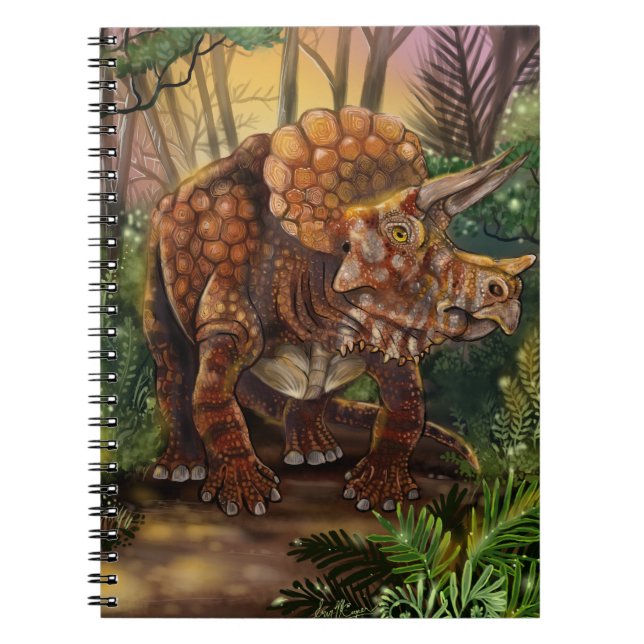 Caderno Espiral Floresta Triceratops (Frente)