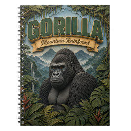 Caderno Espiral Floresta Tropical de Gorila na Montanha POPCUT