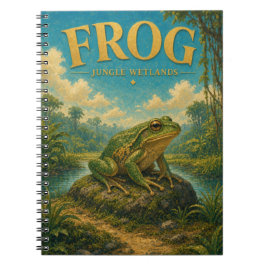 Caderno Espiral Floresta Tropical de Sapos Pântanos Aquarela GeoSa