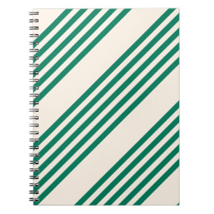 Caderno Espiral Floresta verde e bege cinco faixas padrão
