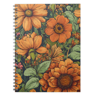 Caderno Espiral Florestais cor de laranja quente