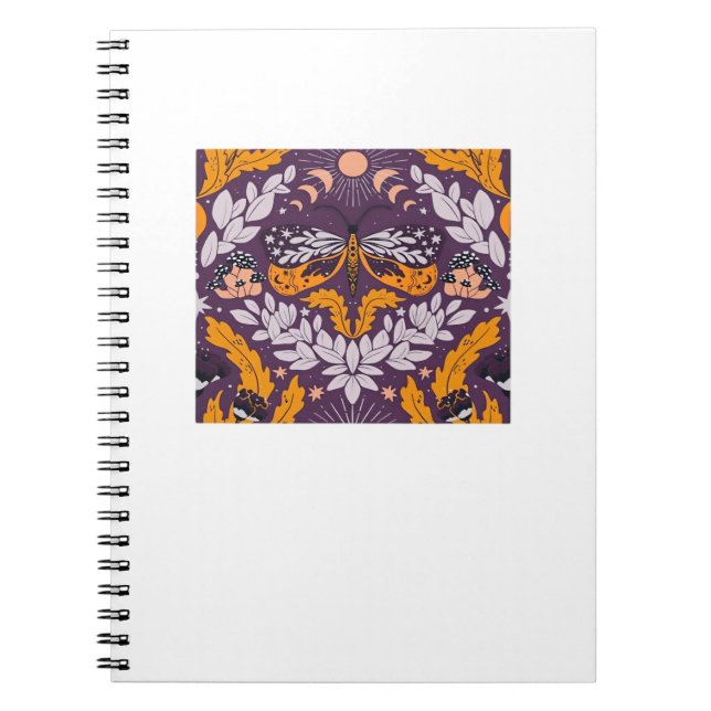 Caderno Espiral Florestas De Borboleta Whimsigoth - Roxo, Lavanda  (Frente)