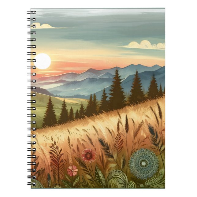 Caderno Espiral Florestas de Montanha - País Boho Natureza (Frente)