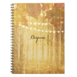 Caderno Espiral Florestas Russas de outono de Ouro