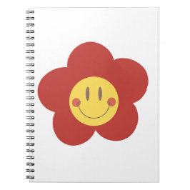 Caderno Espiral Floricultura Sorridente Fofa Estética Retro Desi
