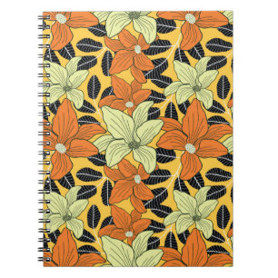 Caderno Espiral Flórida do estilo moderno, abstrato, decorativa