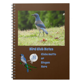 Caderno Espiral Flórida Scrub Jay Bird Club Monograma Foto