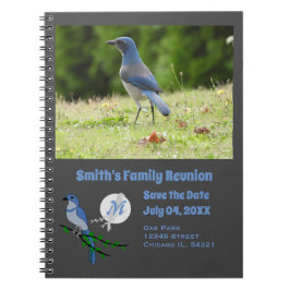 Caderno Espiral Flórida Scrub Jay Family Reunion Monograma Foto