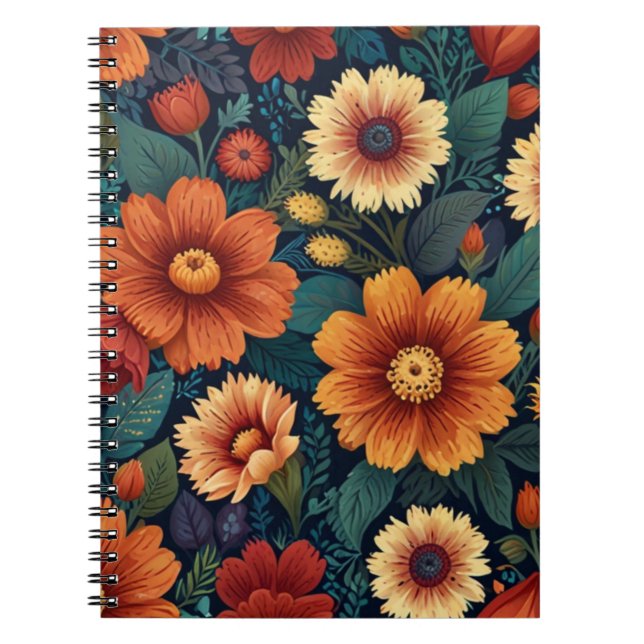 Caderno Espiral Florido Encantador (Frente)