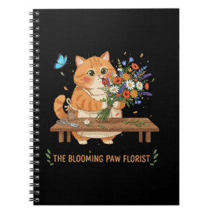 Caderno Espiral Florista do Gatinho Fofo A Pata em Flor Capricho
