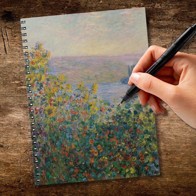 Caderno Espiral Flower Beds no Vétheuil Monet (Criador carregado)
