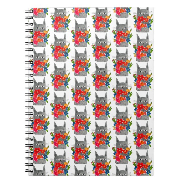Caderno Espiral Flower cat (Frente)