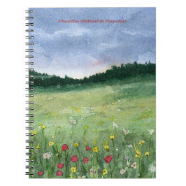 Caderno Espiral Flower Field Landscape