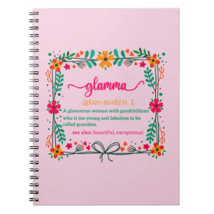 Caderno Espiral Flower Frame Glamma Vovó Definição de vovó
