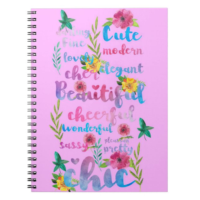 Caderno Espiral Flower Lover | Flor, Bonito Moderno (Frente)