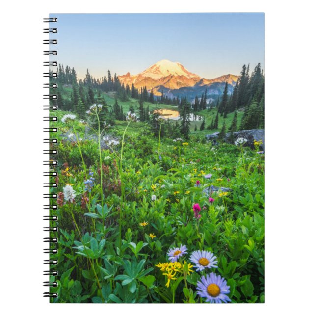 Caderno Espiral Flowers | Mount Rainier National Park (Frente)