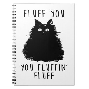 Caderno Espiral Fluff Você Desenho De Gato Preto