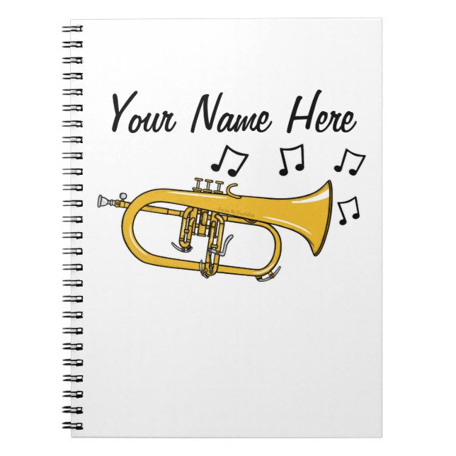 Caderno Espiral Flugelhorn Brass Musical Teacher Personalizado (Frente)