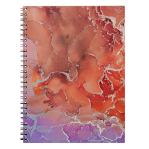 Caderno Espiral Fluid Art. Moderno - Tipografia colorida, wa
