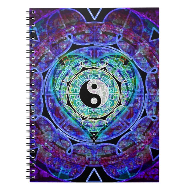 Caderno Espiral Fluxo de energia de Yin Yang (Frente)