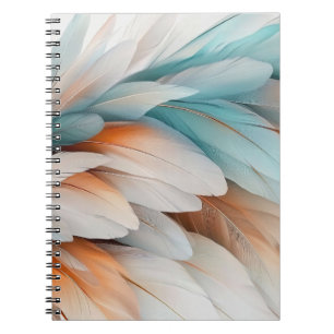 Caderno Espiral Fluxo de Pena Abstrata – Elegância Suave