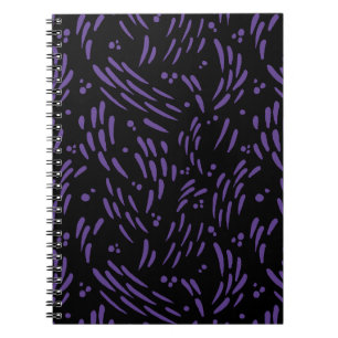 Caderno Espiral Fluxo em Roxo e Preto