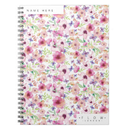 Caderno Espiral Fluxo - LONDON - Notebook Floral Personalizado