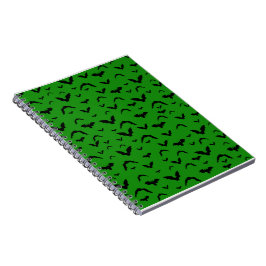 Caderno Espiral Flying Bats on Green