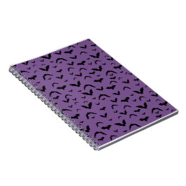 Caderno Espiral Flying Bats on Purple