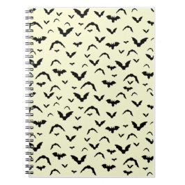 Caderno Espiral Flying Bats on Yellow