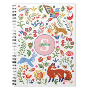 Caderno Espiral Fofo-corante de animais personalizados