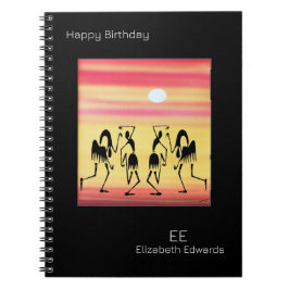 Caderno Espiral Fofo, Ouro Sunset, Dança de Quebra Aniversário