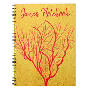 Caderno Espiral Fogo coral natureza ambiental arte moderna