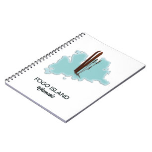 Caderno Espiral Fogo Island Canada map poster