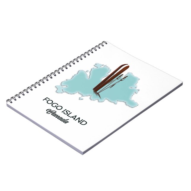 Caderno Espiral Fogo Island Canada map poster (Left Side)