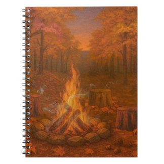Caderno Espiral Fogueira de Outono ao Crepúsculo