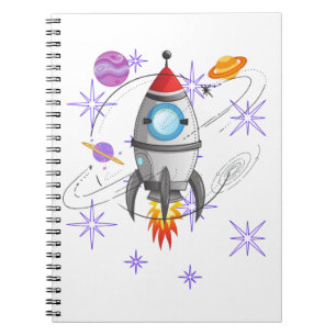 Caderno Espiral Foguetes Difundidos - Planetas de Estrelas Espacia