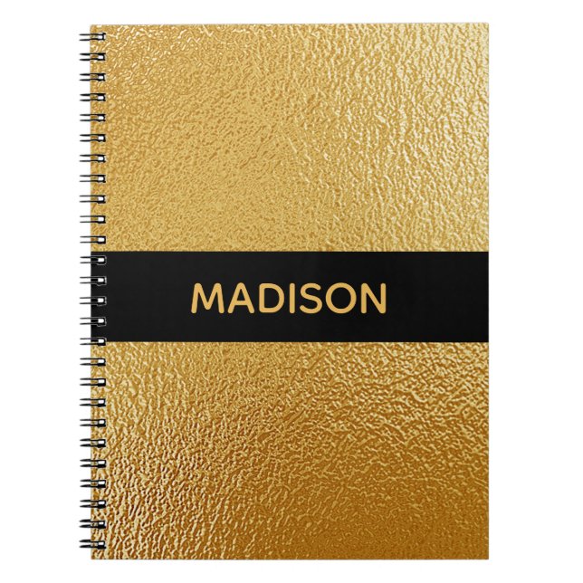 Caderno Espiral Foil Dourado Chic  (Frente)