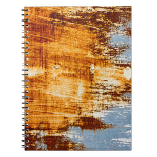 Caderno Espiral Folha de aço ferrugem, fundo texturizado.