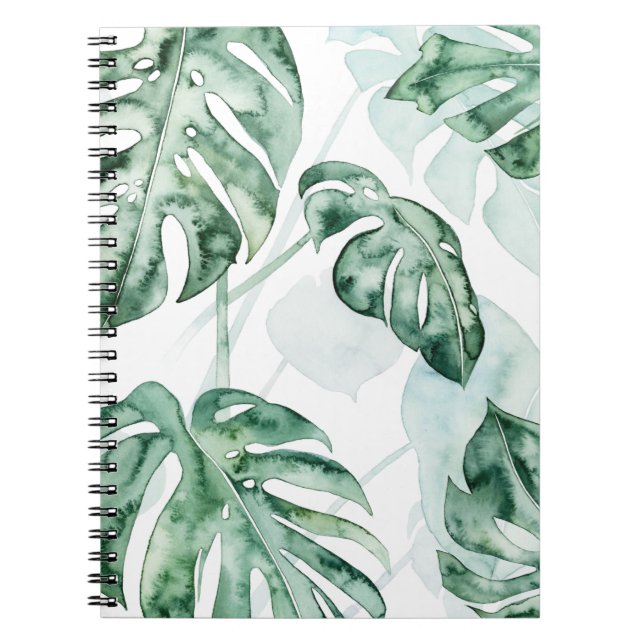 Caderno Espiral Folha de divisão de palma tropical (Frente)