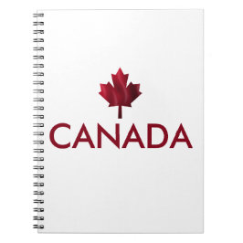 Caderno Espiral Folha de Maçã Vermelha do Canadá