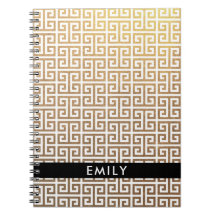 Folha de ouro personalizada e chave grega branca