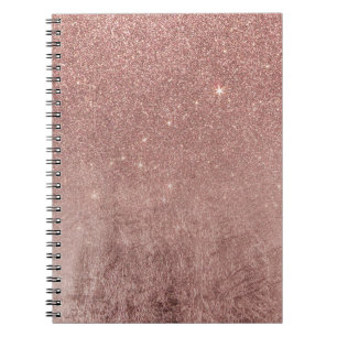 Caderno Espiral Folha Dourado do rosa Glam feminino do rosa e
