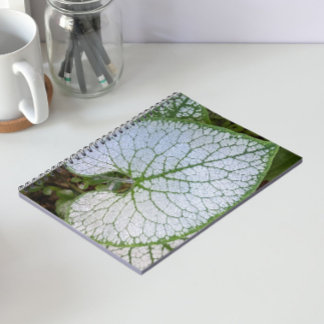 Caderno Espiral Folha Floral de Planta Brunnera Macrophylla